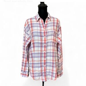 AMERICAN EAGLE  Outfitters Red and Purple Plaid Shirt  XS